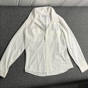 Calvin Klein White Casual Button Down Shirt